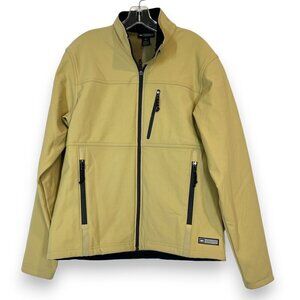 REI Jacket Outdoor Hiking Yellow Gold Black Gorpore Water Resistant Medium